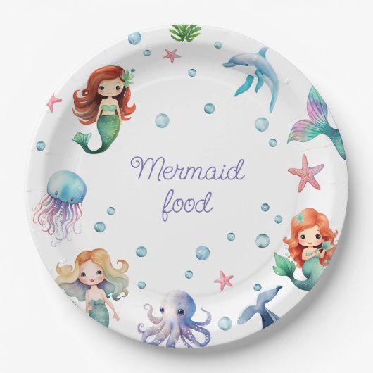 Meerjungfrau-Party unter Wasser Pappteller (Vorderseite)