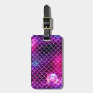 Meerjungfrau perlt und stuft Monogramm rosa ID600 Gepäckanhänger