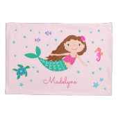 Meerjungfrau Personalisiert rosa Kissenbezug (Rückseite)