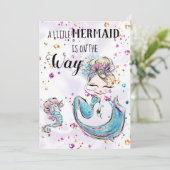 ~ Meerjungfrau Pferd Einhorn Kinderdusche Einladun Einladung (Stehend Vorderseite)
