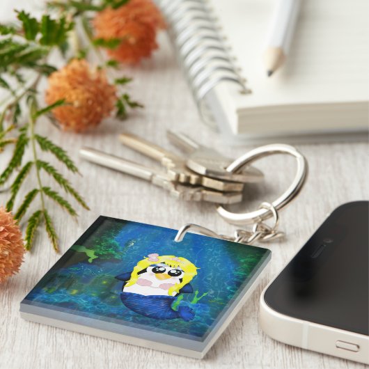 Meerjungfrau-Pinguin Schlüsselanhänger (Vorderseite rechts)