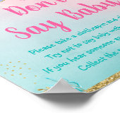 Meerjungfrau Pink Gold unter dem Meer sagt kein Ba Poster (Ecke)