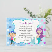 Meerjungfrau-Pirat unter dem Meer danken Ihnen zu Dankeskarte (Stehend Vorderseite)