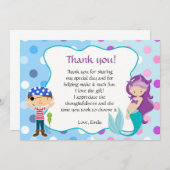 Meerjungfrau-Pirat unter dem Meer danken Ihnen zu Dankeskarte (Vorne/Hinten)