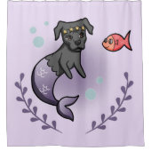 Meerjungfrau-Pitbull 2 Duschvorhang (Vorderseite)