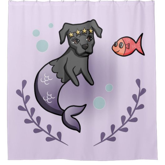 Meerjungfrau-Pitbull 2 Duschvorhang (Vorderseite)