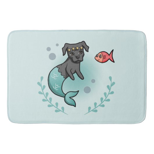Meerjungfrau-Pitbull Badematte (Vorderseite)