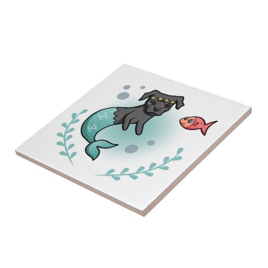 Meerjungfrau-Pitbull Fliese (Seite)