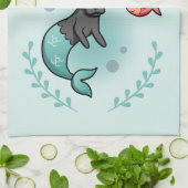 Meerjungfrau-Pitbull Geschirrtuch (Gefaltet)