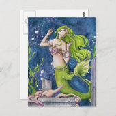 Meerjungfrau Postkarte (Vorne/Hinten)