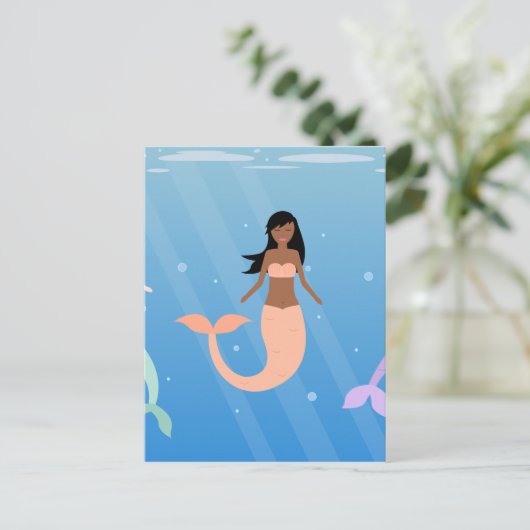 Meerjungfrau Postkarte (Stehend Vorderseite)