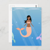 Meerjungfrau Postkarte (Vorne/Hinten)