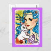 Meerjungfrau Postkarte (Vorne/Hinten)