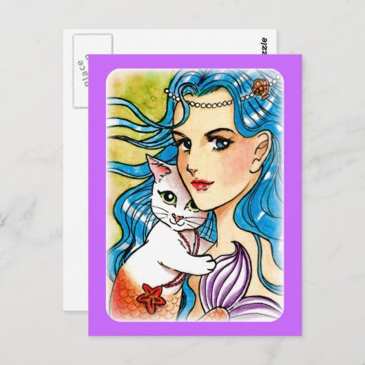 Meerjungfrau Postkarte (Vorne/Hinten)