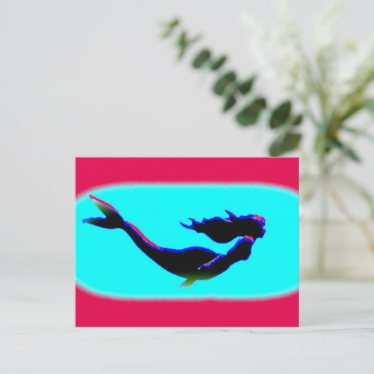 Meerjungfrau Postkarte (Stehend Vorderseite)