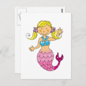 Meerjungfrau Postkarte (Vorne/Hinten)