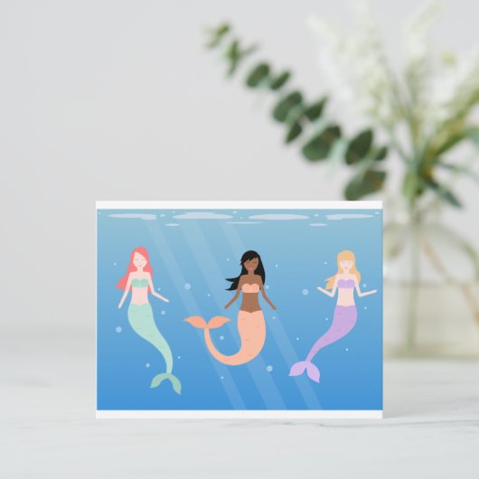 Meerjungfrau Postkarte (Stehend Vorderseite)