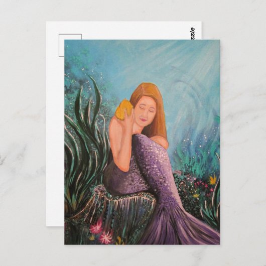 Meerjungfrau Postkarte (Vorne/Hinten)