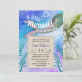 Meerjungfrau Princess Babydusche Einladung (Stehend Vorderseite)