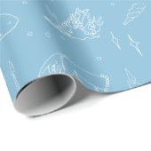 Meerjungfrau Prinzessin Ozean Fantasie Blau Toile- Geschenkpapier (Rolleneckpunkt)