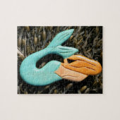 Meerjungfrau-Puzzle mit blauem Schwanz Puzzle (Horizontal)