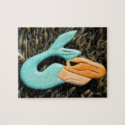 Meerjungfrau-Puzzle mit blauem Schwanz Puzzle (Horizontal)