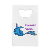 Meerjungfrau-Quad-blauer Meerjungfrau-Schwanz auf Geldbeutel Flaschenöffner (Rückseite)