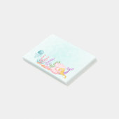 Meerjungfrau & Quallenfisch Unterwasserfarbe Post-it Klebezettel (angewinkelt)