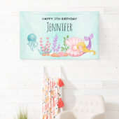 Meerjungfrau & Quallenfische Unterwasserfarbe Banner (Insitu)