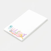 Meerjungfrau & Quallenfische Unterwasserfarbe Post-it Klebezettel (angewinkelt)