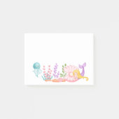 Meerjungfrau & Quallenfische Unterwasserfarbe Post-it Klebezettel (Vorderseite)