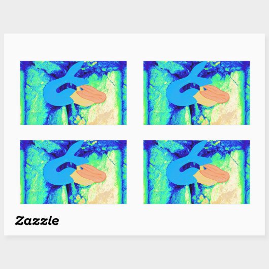 Meerjungfrau Rechteckiger Aufkleber (Blatt)