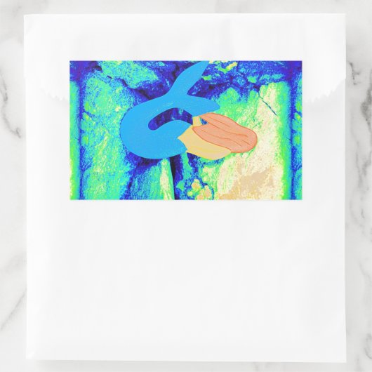 Meerjungfrau Rechteckiger Aufkleber (Tasche)