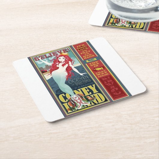 Meerjungfrau Rechteckiger Pappuntersetzer (angewinkelt)