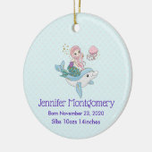 Meerjungfrau Reiten einer Dolphin Unter dem Meer B Keramik Ornament (Links)