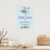 Meerjungfrau Reiten einer Dolphin Unterhalb des Me Poster (Küche)