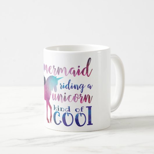 Meerjungfrau-Reitunicorn-buntes cooles Zitat Kaffeetasse (VorderseiteRechts)