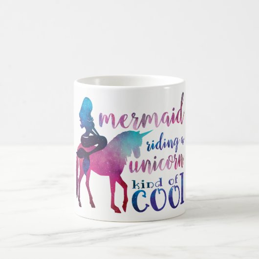 Meerjungfrau-Reitunicorn-buntes cooles Zitat Kaffeetasse (Mittel)