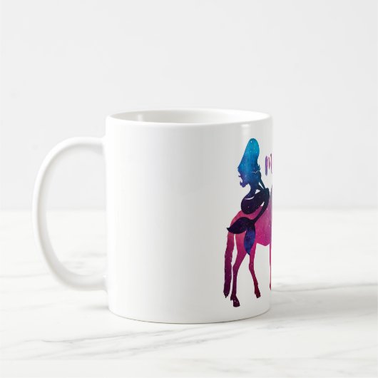 Meerjungfrau-Reitunicorn-buntes cooles Zitat Kaffeetasse (Links)