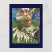 Meerjungfrau Riding a Wave Postkarte (Vorderseite)