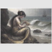 Meerjungfrau-Rolle in Gold-Decoupage Seidenpapier (Vorderseite)