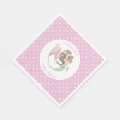 Meerjungfrau Rosa Babydusche Serviette (Ecke)