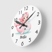 Meerjungfrau-Rosa-Mädchenname unter Wasser Runde Wanduhr (Winkel)
