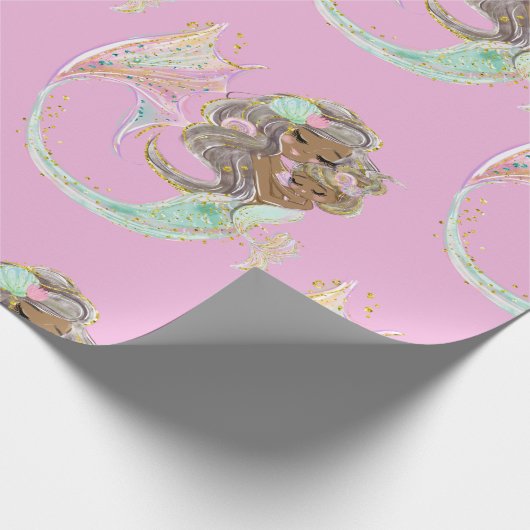 Meerjungfrau-rosa Packpapier (Ecke)