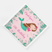 Meerjungfrau Rosa unter dem Meer Geburtstag Serviette (Ecke)