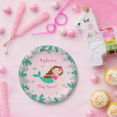 Meerjungfrau Rosa unter der Meerwasserdusche Pappteller (Party)