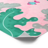 Meerjungfrau Rosa unter der Meerwasserdusche Poster (Ecke)