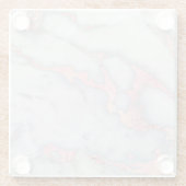 Meerjungfrau Rosegold Glitzer-Marmor Glasuntersetzer (Rückseite)