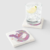 Meerjungfrau - Rottöne Steinuntersetzer (Seitenansicht)