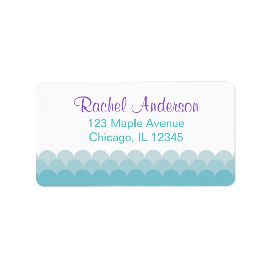 Meerjungfrau-Rücksendeadressen-Aufkleber, Wasseroz Adressaufkleber (Vorne)